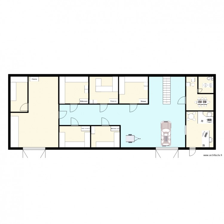 archi2. Plan de 11 pièces et 158 m2