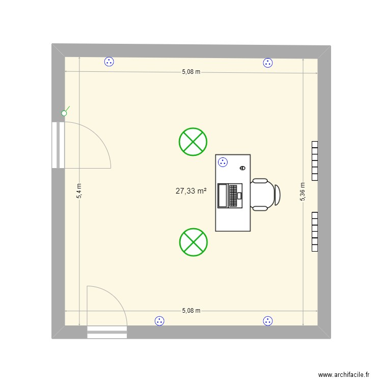 Projet chaire DEA. Plan de 1 pièce et 27 m2