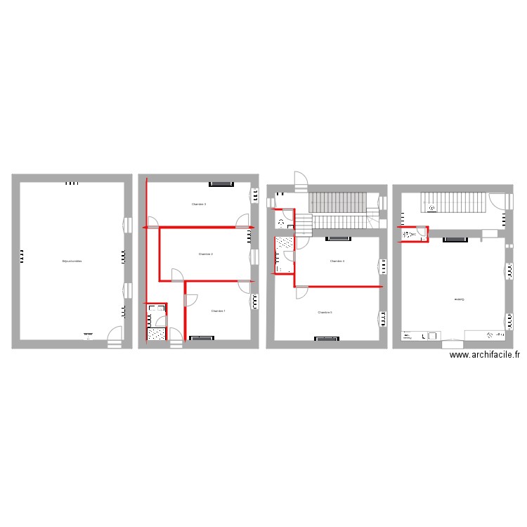 RDC Flav  étages. Plan de 0 pièce et 0 m2