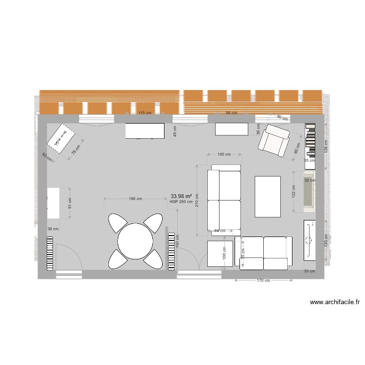 salon salle a manger pour decoration - Plan dessiné par jeajea55