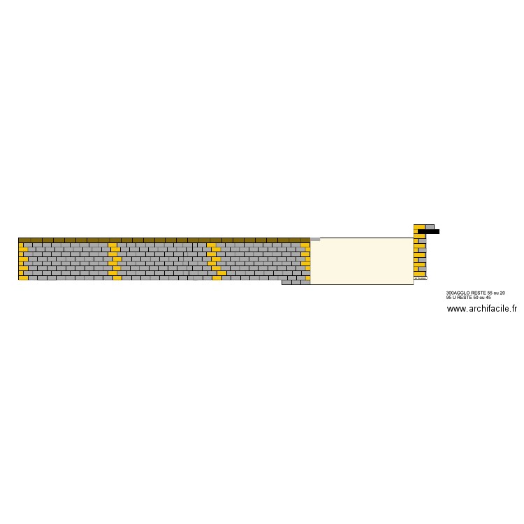 semelle mur. Plan de 0 pièce et 0 m2