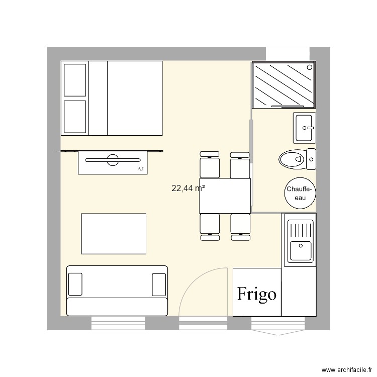 studio extension. Plan de 0 pièce et 0 m2