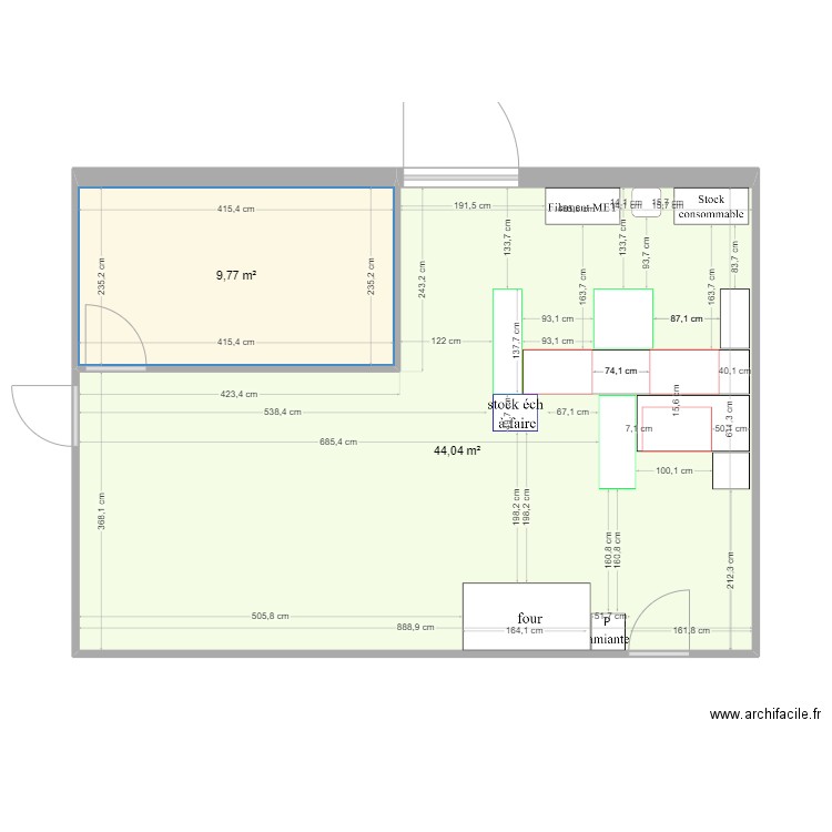 prep massif molp 2. Plan de 2 pièces et 54 m2