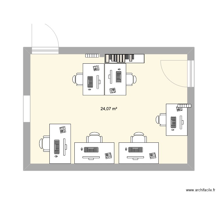 bureau V1. Plan de 1 pièce et 24 m2