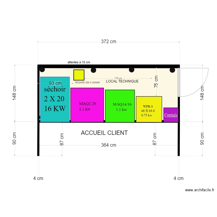 SCHEMA IMPLANTATION LC REPROG KMV3.2. Plan de 1 pièce et 5 m2