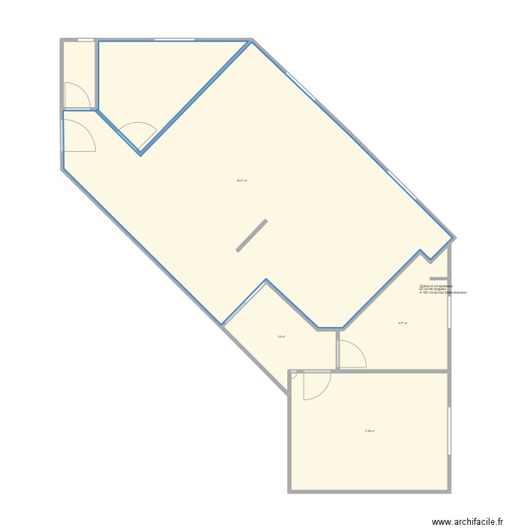 ROUSSIER PROJET. Plan de 5 pièces et 65 m2