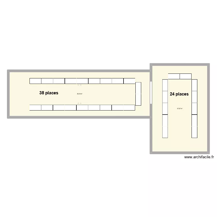 Bel étage config grands U. Plan de 2 et 156 m² Bel étage config grands U. Plan de 2 et 156 m²