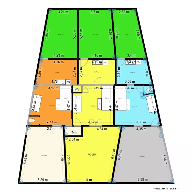 PROJET LES PENNES MIRABEAU. Plan de 44 pièces et 683 m²