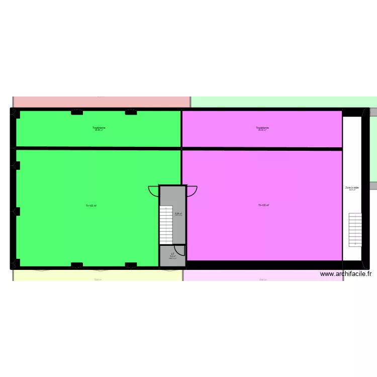 Satin - Montaugier projet. Plan de 36  et 1203 m²
