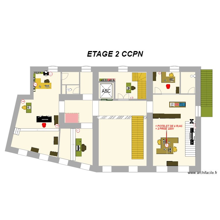 BUREAU CCPN 2 ETAGE. Plan de 0 pièce et 0 m2