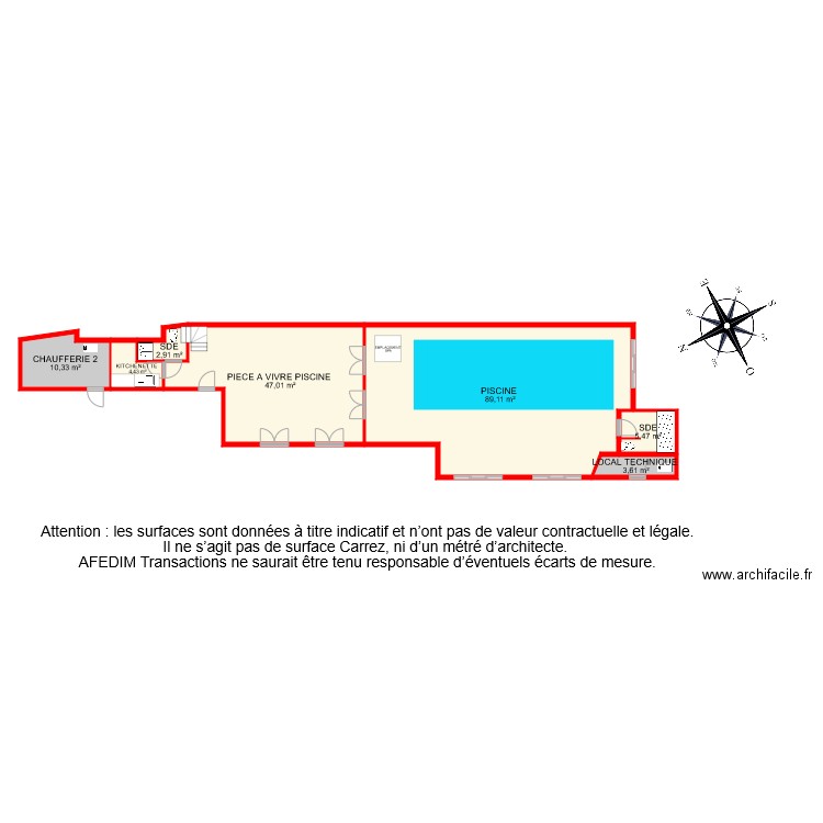 BI 4985 RDC BATIMENT . Plan de 7 pièces et 163 m2