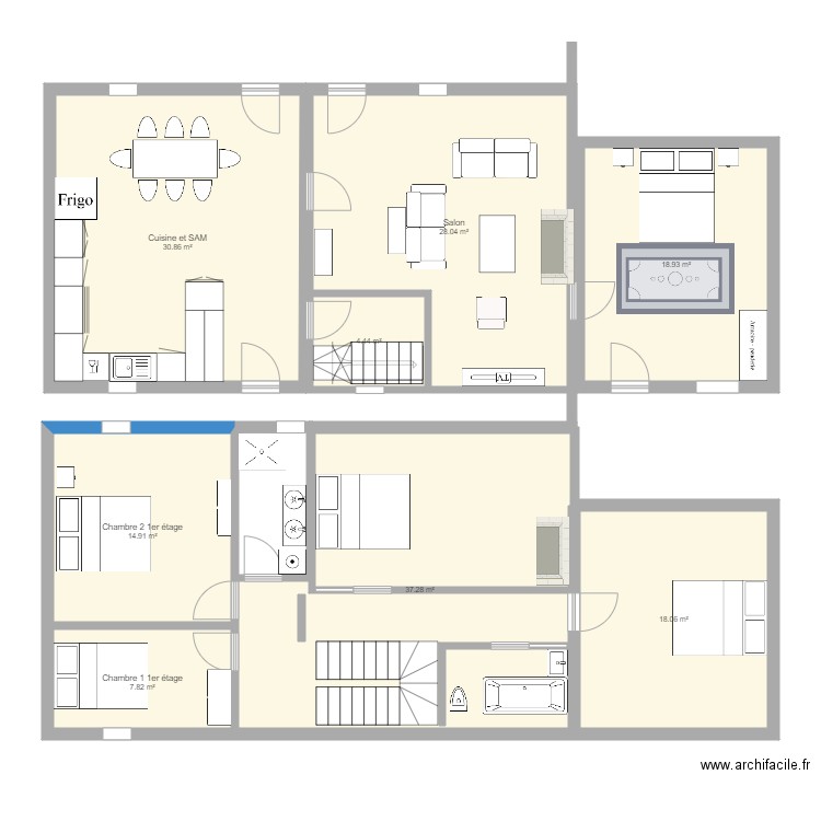 Eperrais essai 2 modif travaux. Plan de 0 pièce et 0 m2