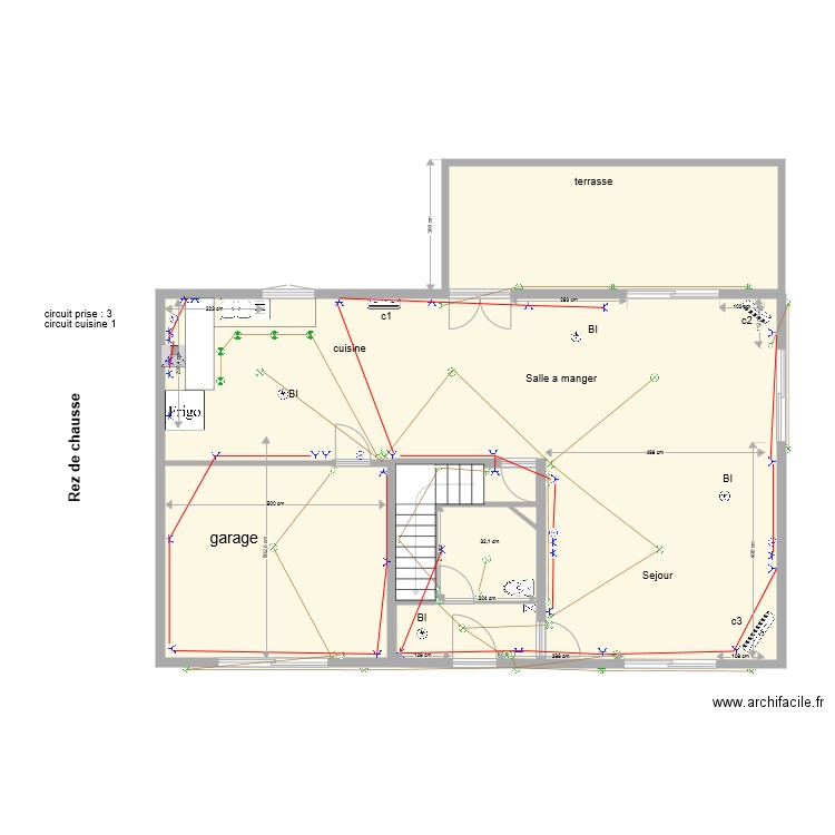 projet maison . Plan de 7 pièces et 131 m2