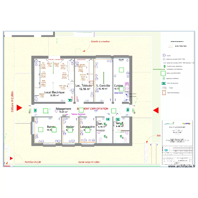 METHYCENTRE local exploitation. Plan de 