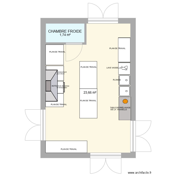 cuisine salle des fete  tramole OPTION 2. Plan de 0 pièce et 0 m2