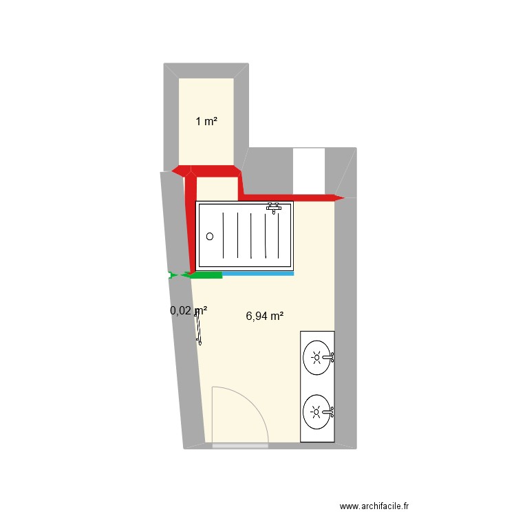 Galbit Projet. Plan de 3 pièces et 8 m2