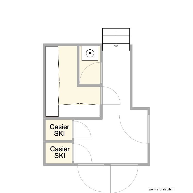 Sous Sol. Plan de 4 pièces et 6 m2