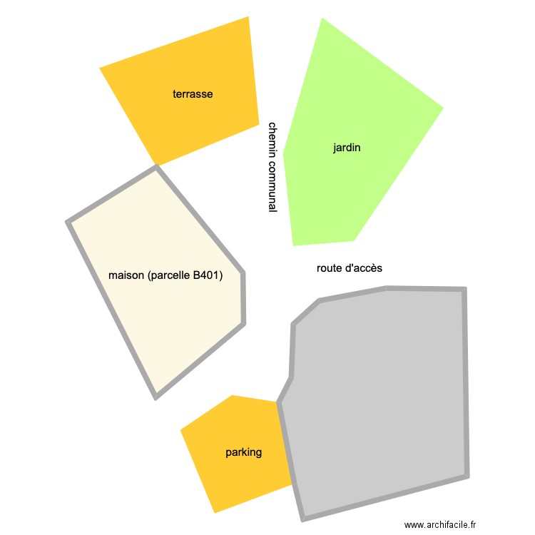 plan de masse B401. Plan de 2 pièces et 221 m2