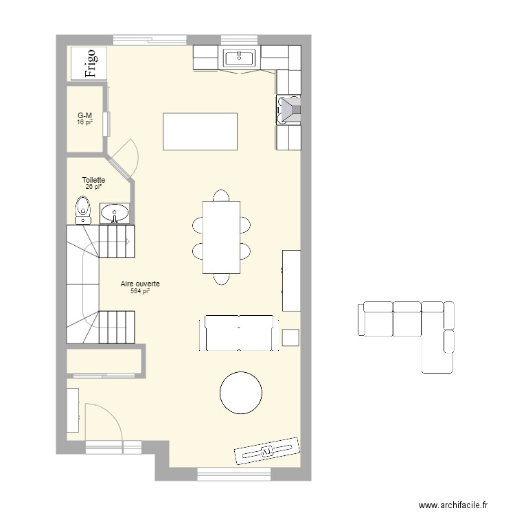 Maison de ville Traversée RDC. Plan de 0 pièce et 0 m2