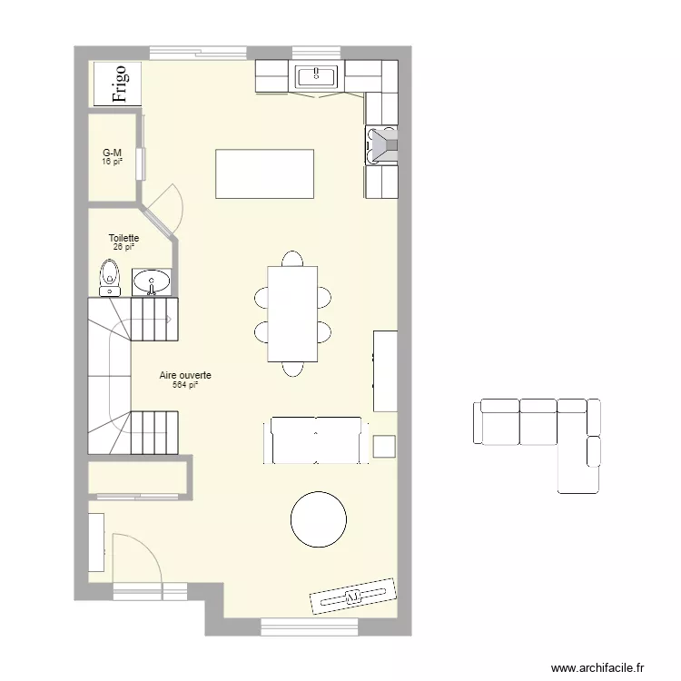 Maison de ville Traversée RDC. Plan de Maison de ville Traversée RDC. Plan de