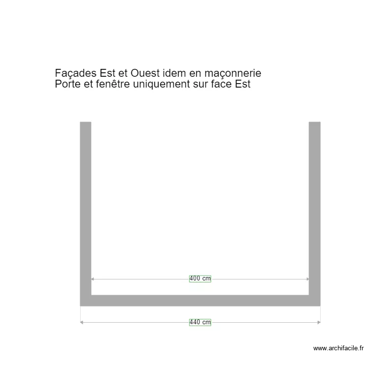Casta fa&ccedil;ades Est et Ouest. Plan de 
