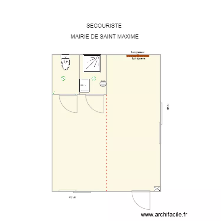 SECOURISTE  MAIRIE SAINT MAXIME. Plan de 