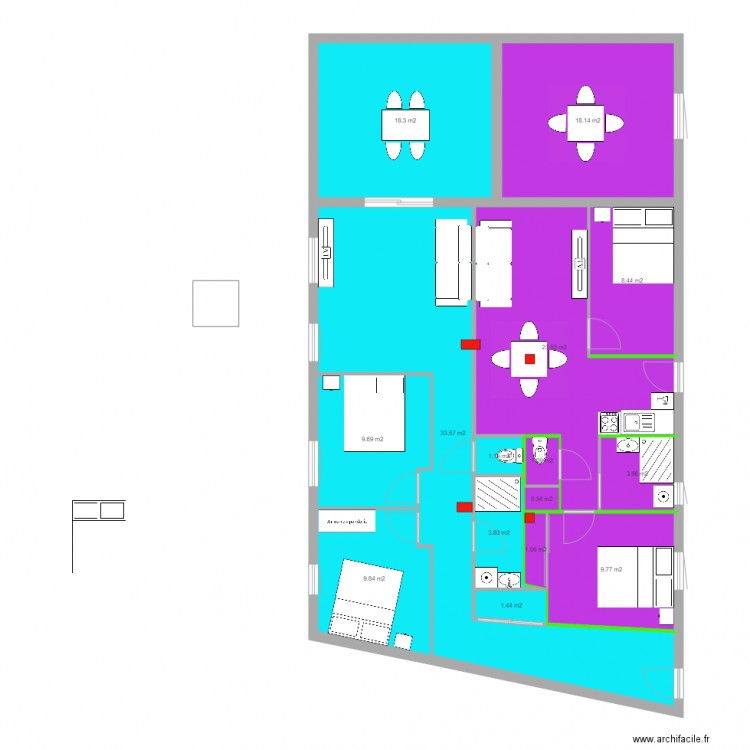 1er etagen2. Plan de 0 pièce et 0 m2