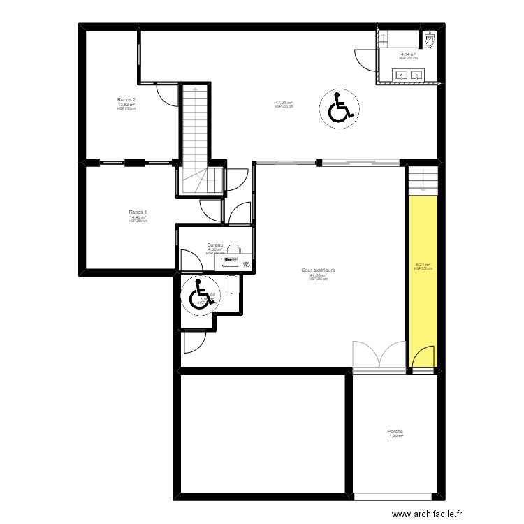 92 Genevilliers Projet Jordan V ArL 280822. Plan de 23 pièces et 374 m2