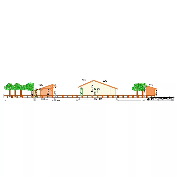 plan fa&ccedil;ade Ouest Hourtin apr&egrave;s. Plan de 