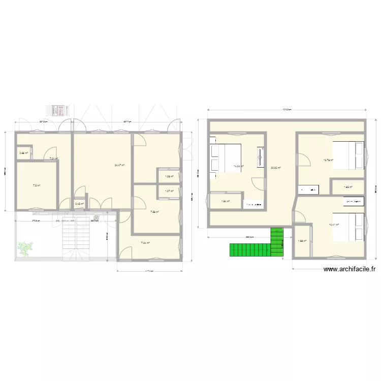 Rez de chauss&eacute;e des boutiques. Plan de 