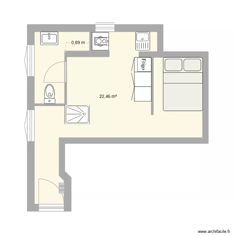 CHEVERT 2. Plan de 1 Pièce et 22 m² CHEVERT 2. Plan de 1 Pièce et 22 m²