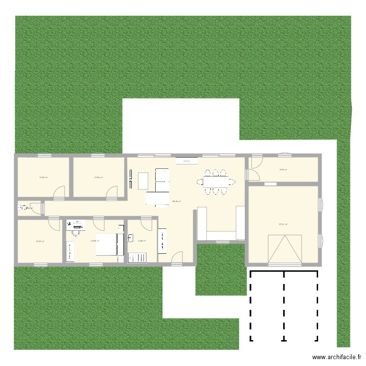 maison 3. Plan de 9 pièces et 146 m2