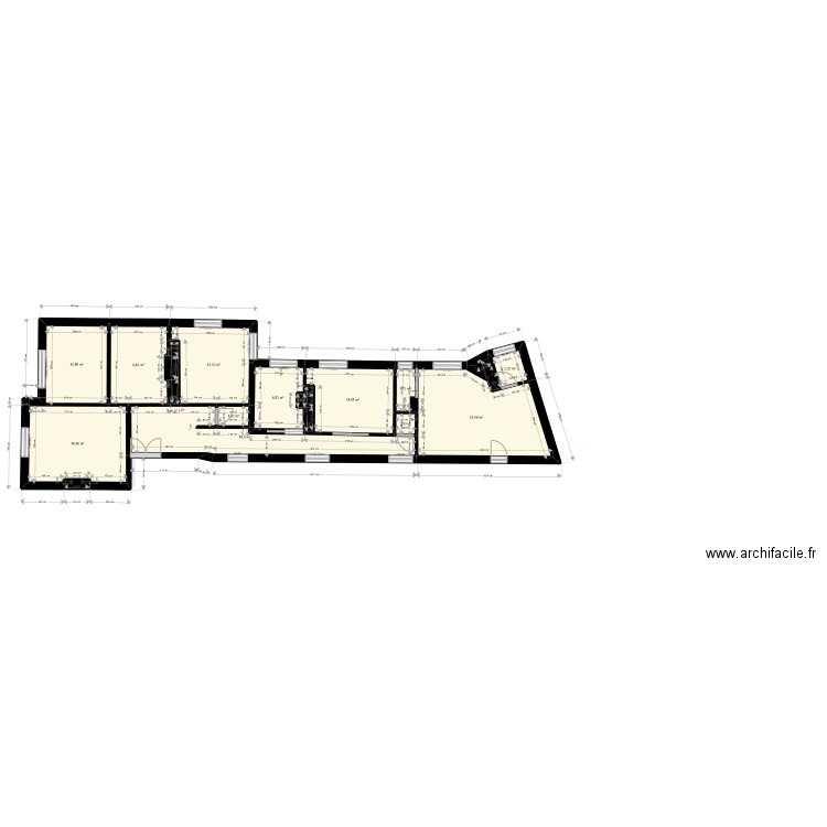 plan archi. Plan de 18 pièces et 114 m2