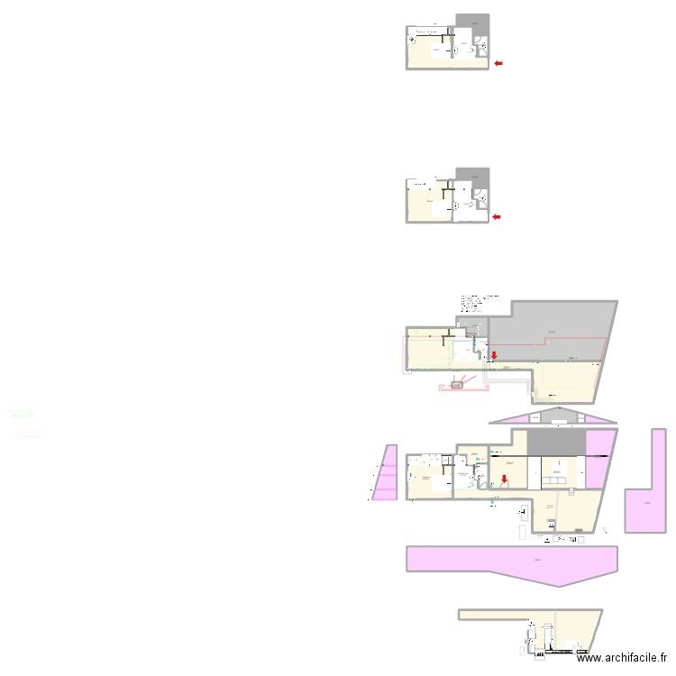 Louis Bayonne. Plan de 36 pièces et 494 m2