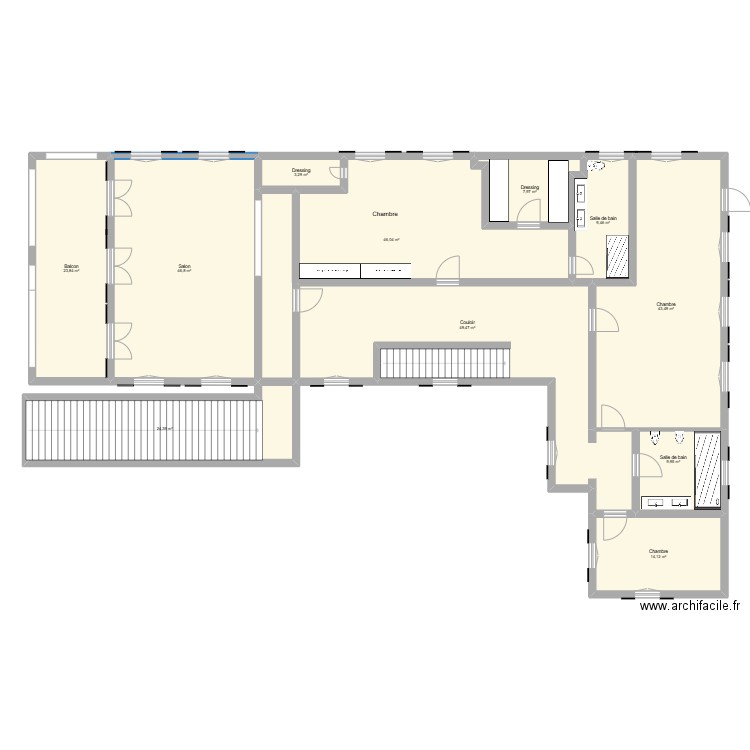 LAURINDA etage. Plan de 11 pièces et 279 m2