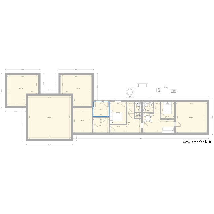 projet 1. Plan de 20 pièces et 370 m2