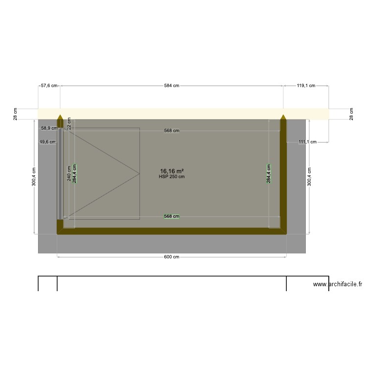 GARAGE TOUSSAINT 2. Plan de 1 pièce et 16 m2