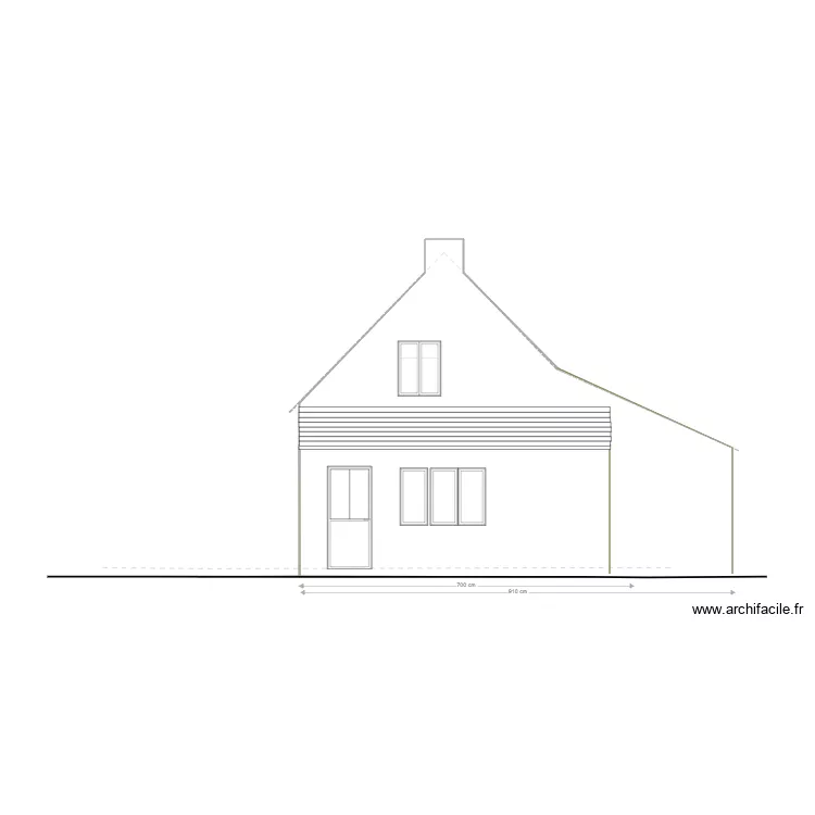 facade sud est profil deux. Plan de 