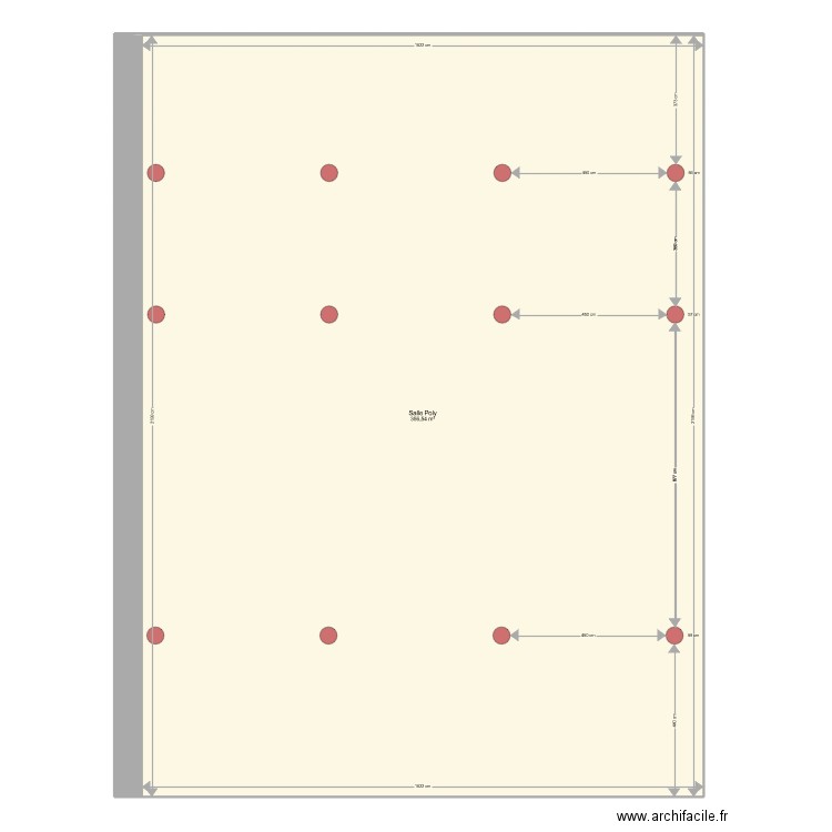 Salle Poly. Plan de 1 pièce et 357 m2