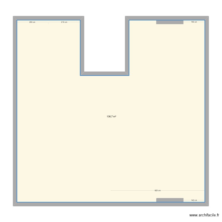 51 flat 11. Plan de 1 pièce et 137 m2