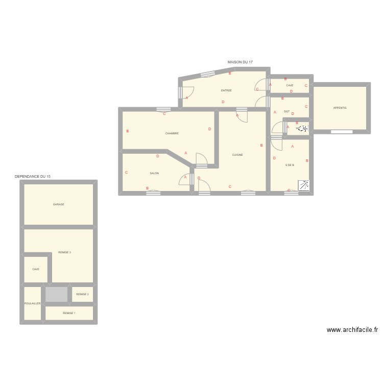 ASTIER. Plan de 16 pièces et 133 m2