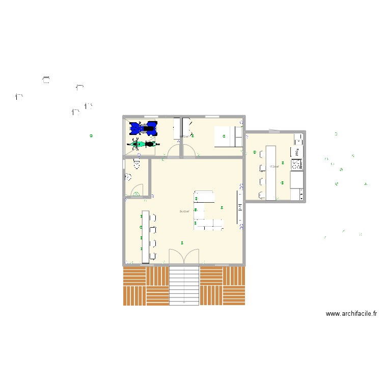 papfbrttyilètlk-èrtorykuyyy. Plan de 3 pièces et 91 m2