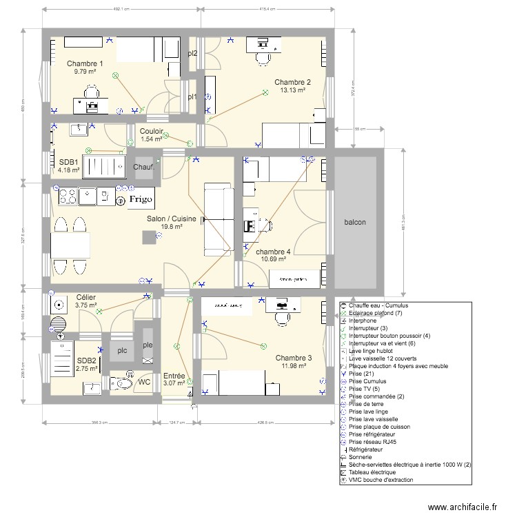 appartement renovation v6. Plan de 0 pièce et 0 m2