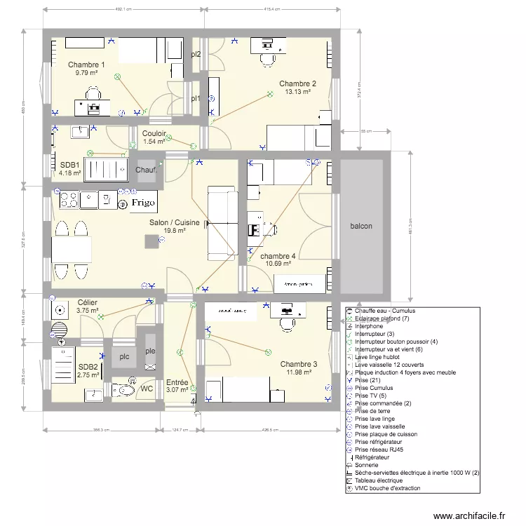 appartement renovation v6. Plan de 