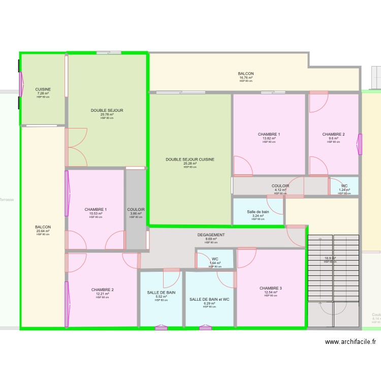 3 ETAGE 2 LOGEMENTS TYPE F3 ET F4 BELLE ETOILE SCI CGC . Plan de 0 pièce et 0 m2