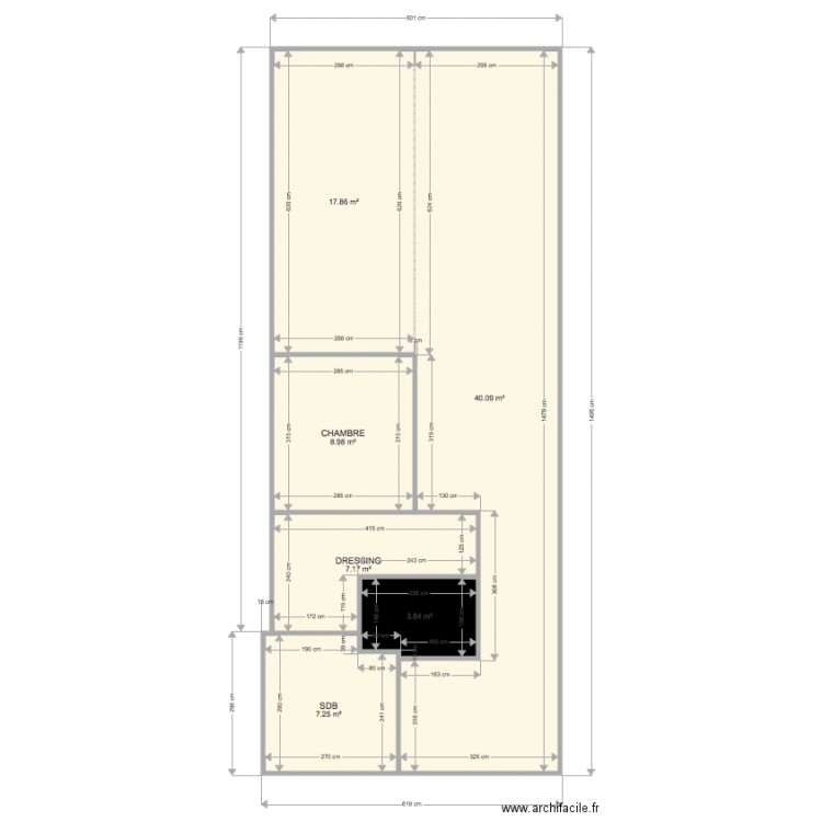 surface pièce. Plan de 0 pièce et 0 m2