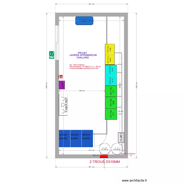 LAVERIE INTERMARCHE CHALLANS. Plan de 