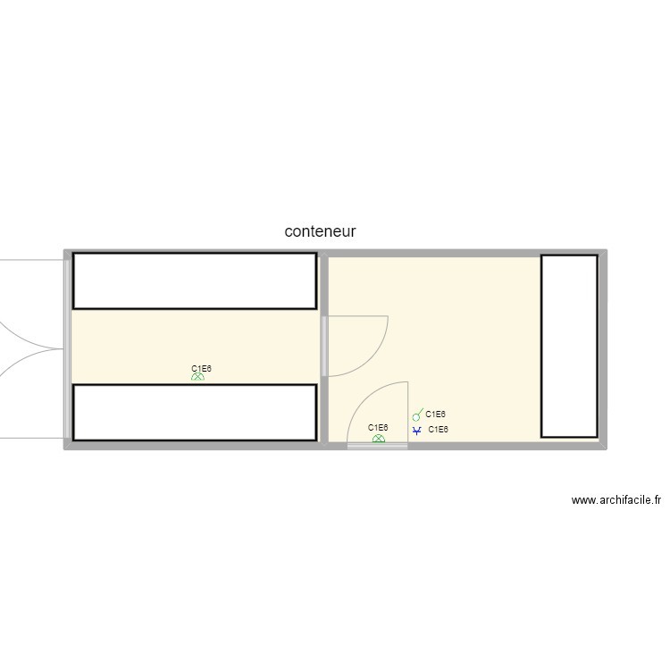 phillipe 3. Plan de 2 pièces et 22 m2