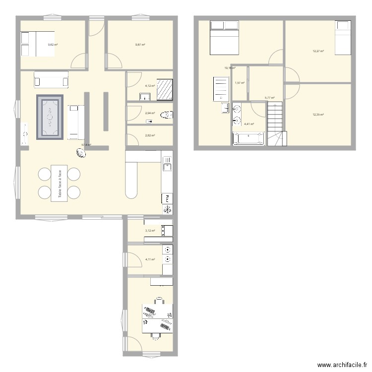 Projet LongueauV2. Plan de 15 pièces et 160 m2