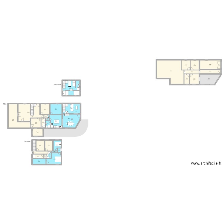 CAVALAIRE plan au 3 nov avec terrasse &Mez V3. Plan de 36 pièces et 422 m2